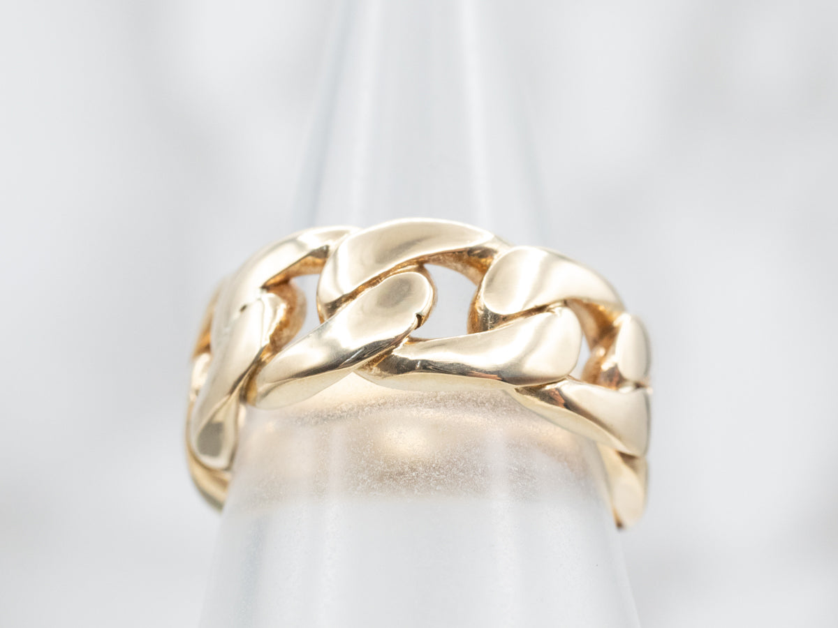 Bold 1980's Gold Curb Link Band