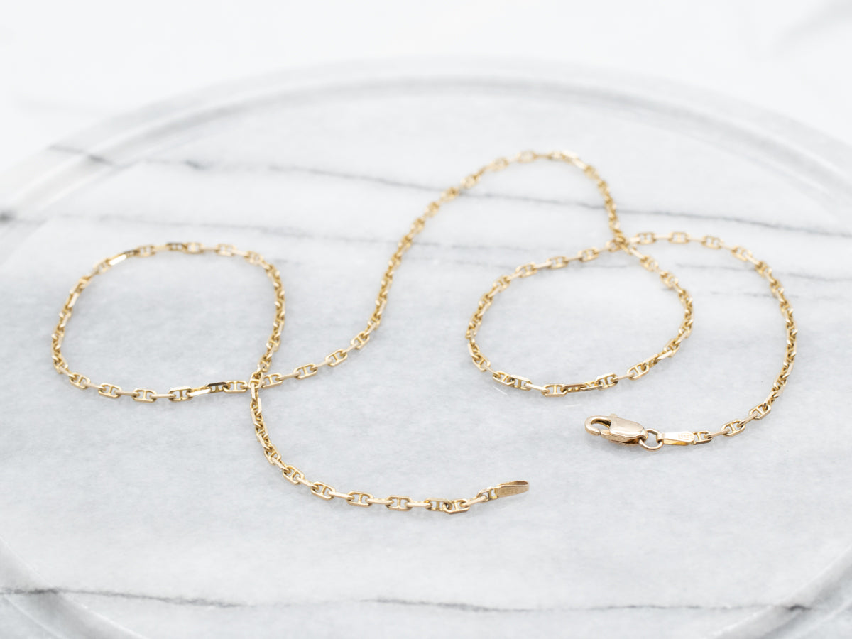 Polished Yellow Gold Anchor Link Chain