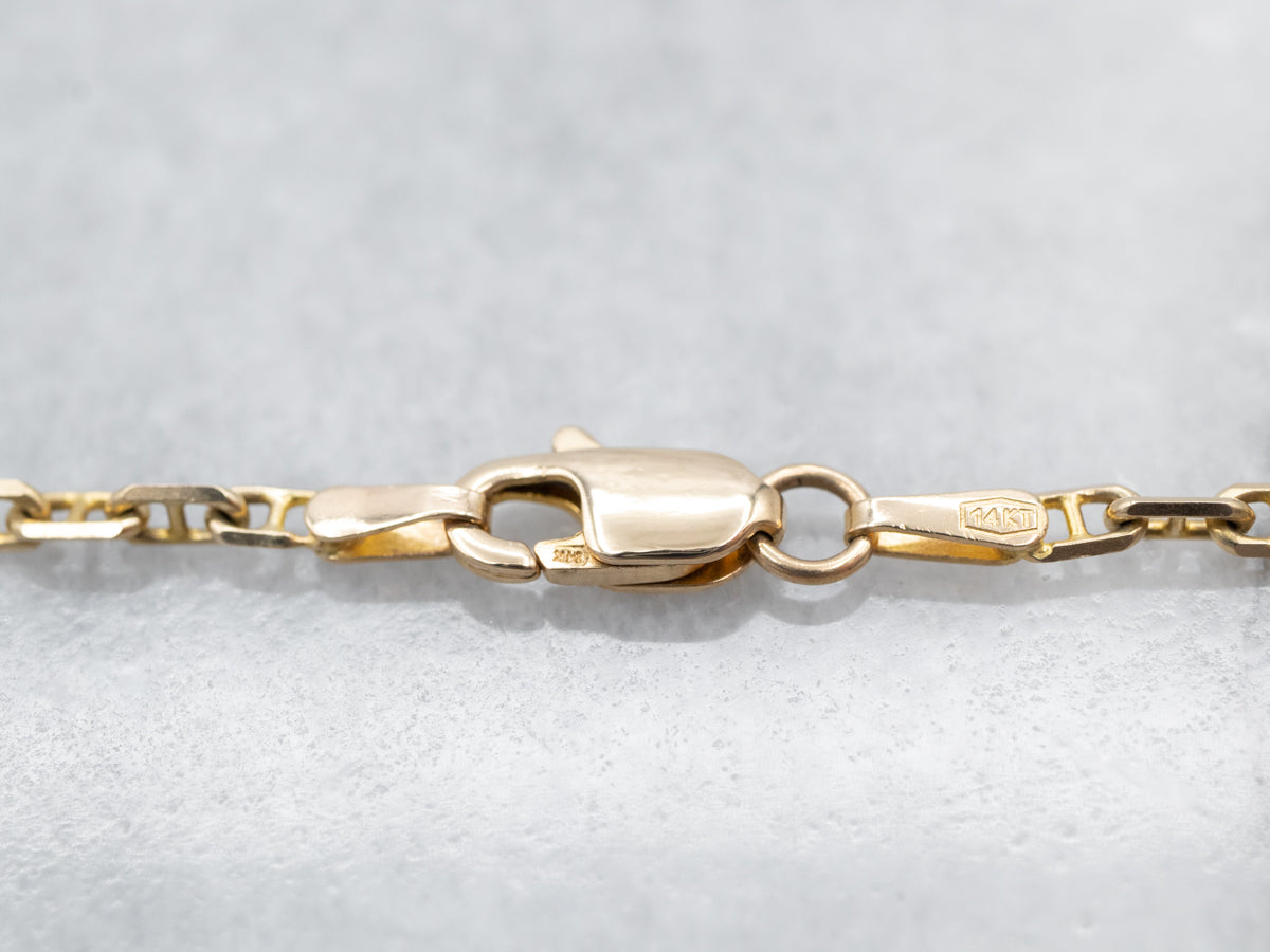 Polished Yellow Gold Anchor Link Chain