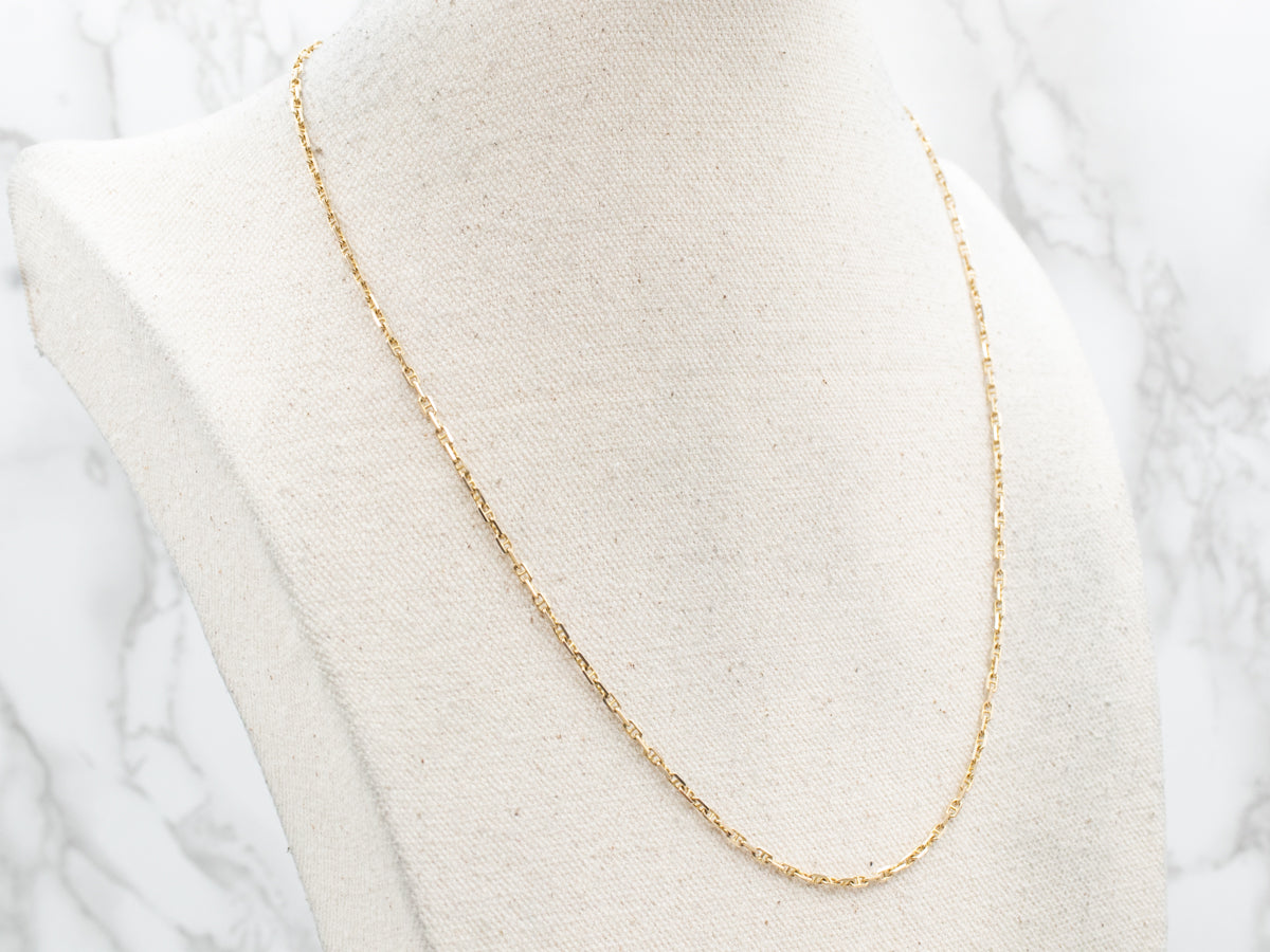 Polished Yellow Gold Anchor Link Chain