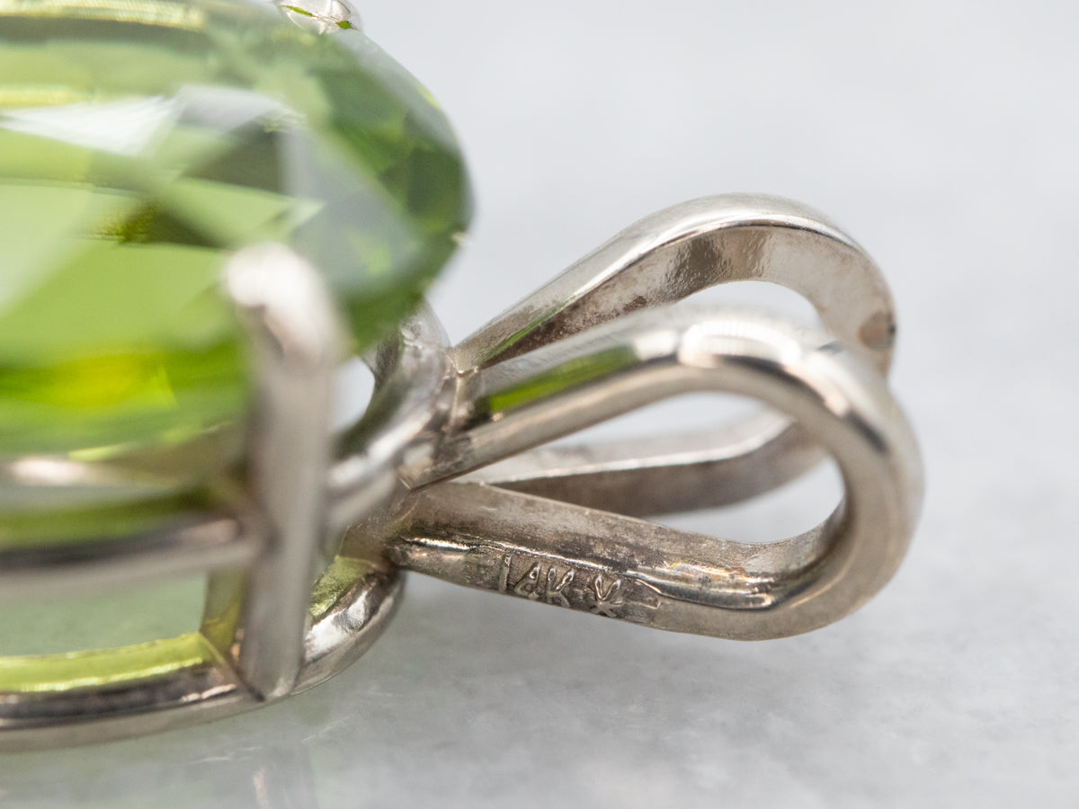 Simple Gold Peridot Solitaire Pendant
