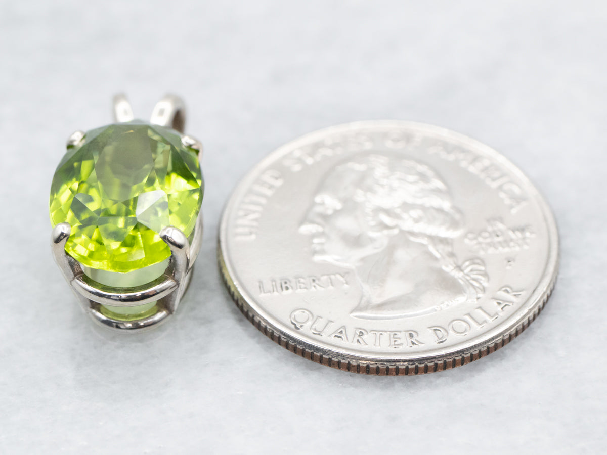 Simple Gold Peridot Solitaire Pendant