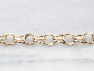 Gold Double Link Charm Bracelet