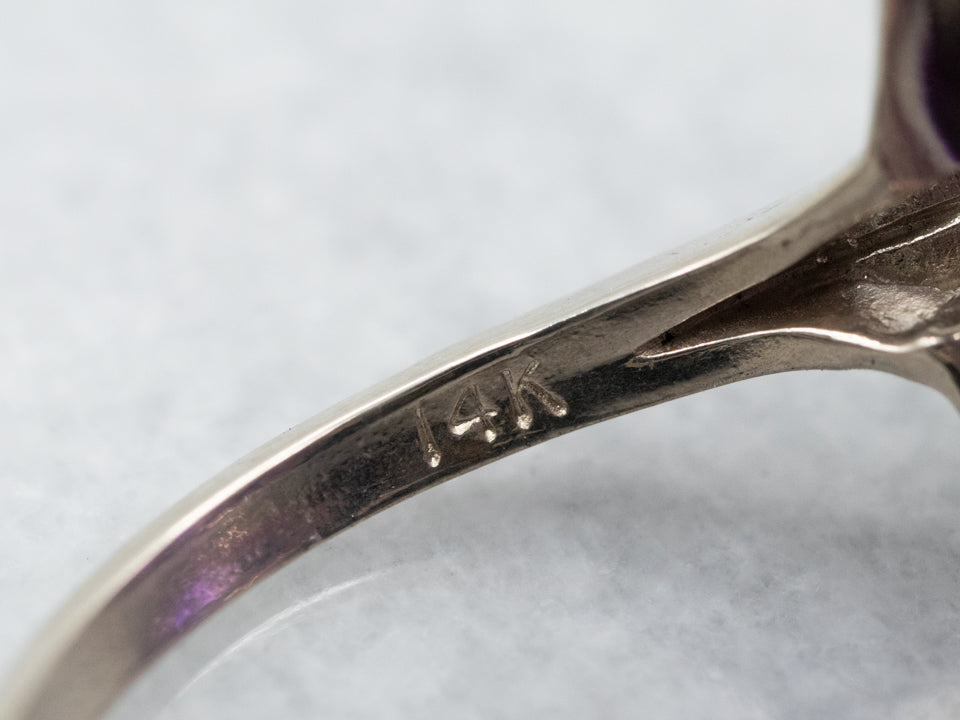 White Gold Amethyst Cocktail Ring