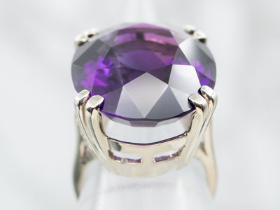 White Gold Amethyst Cocktail Ring