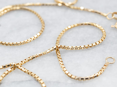 Italian Gold Box Chain Necklace