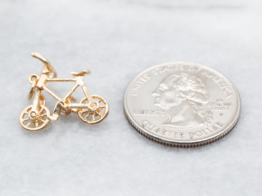 Vintage Gold Bicycle Charm