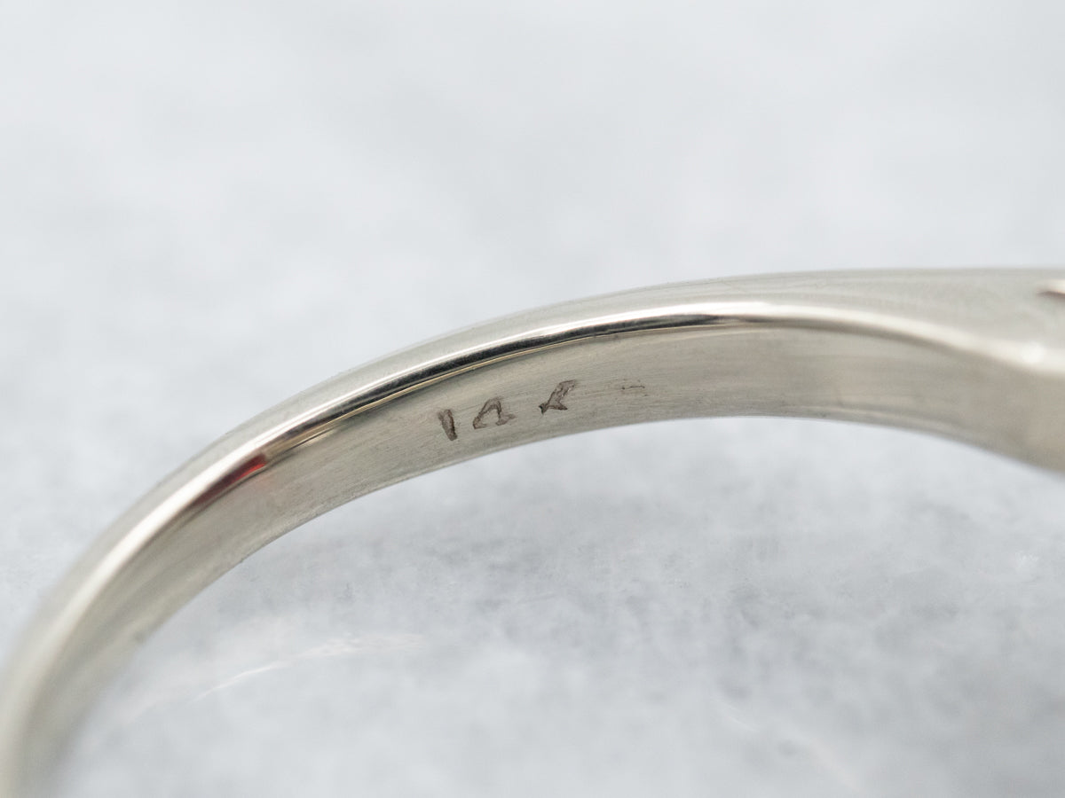 White Gold Garnet Statement Ring