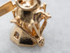 Vintage Gold Moving Windmill Charm