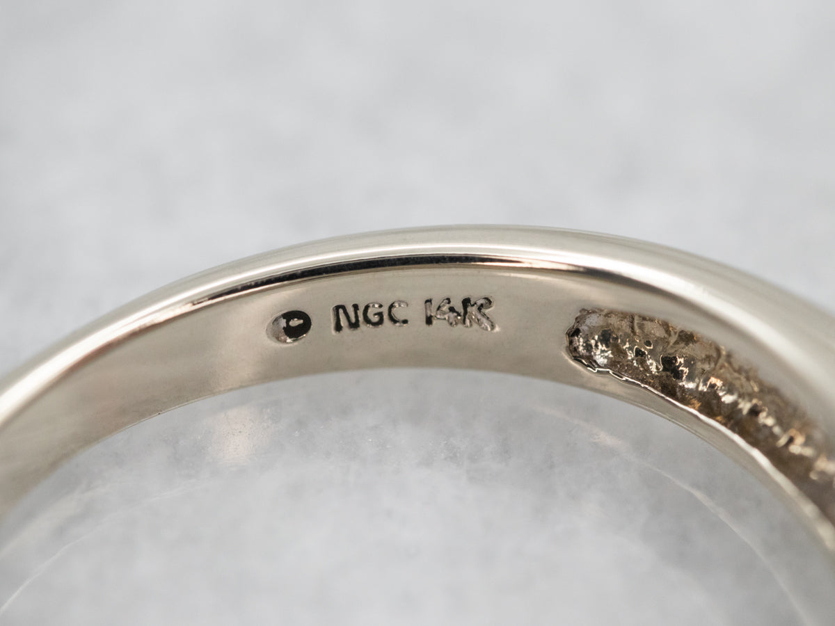 White Gold Aquamarine and Diamond Ring