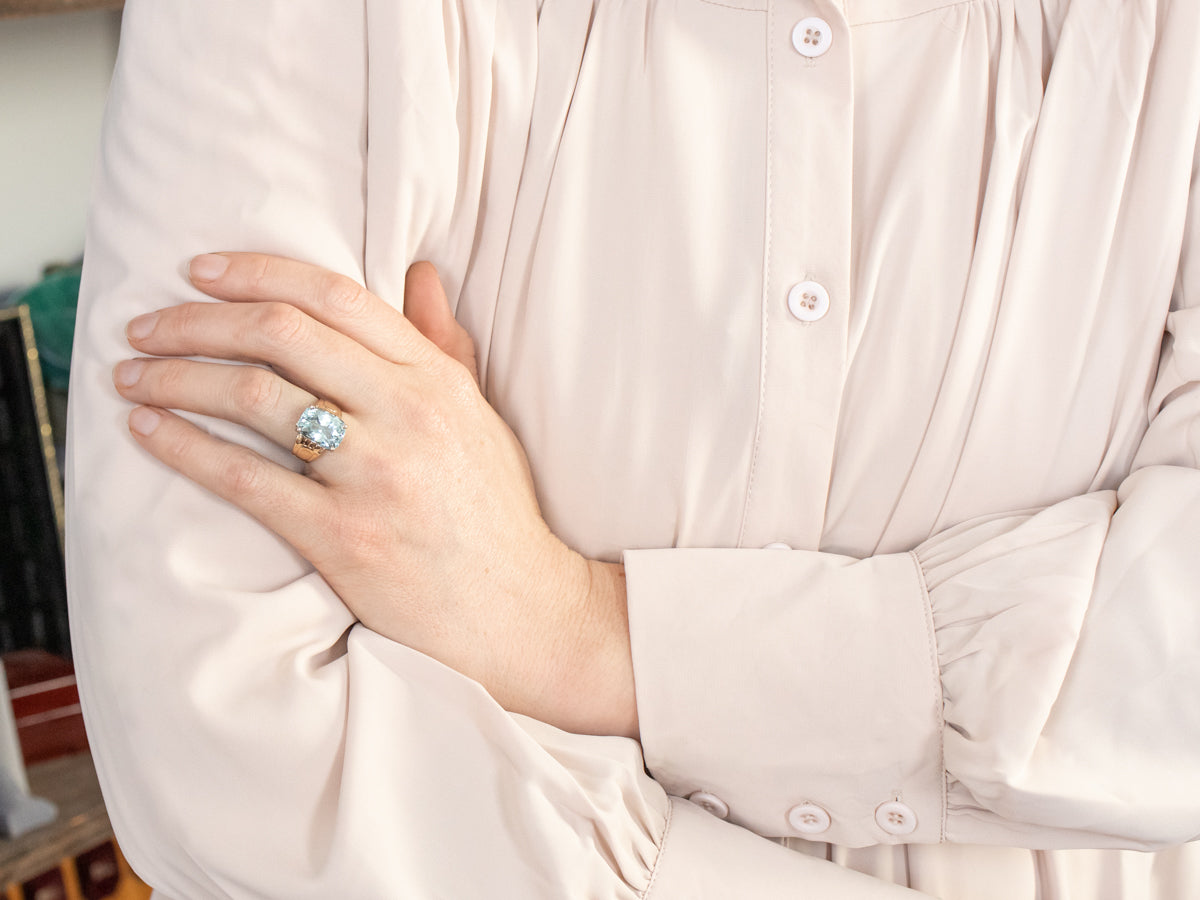 Vintage Blue Topaz Cocktail Ring