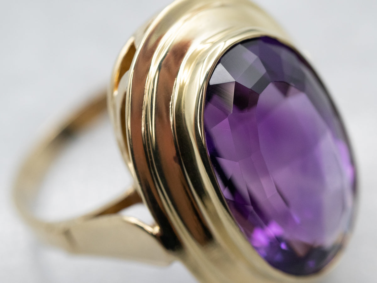 Vintage Amethyst Solitaire Ring