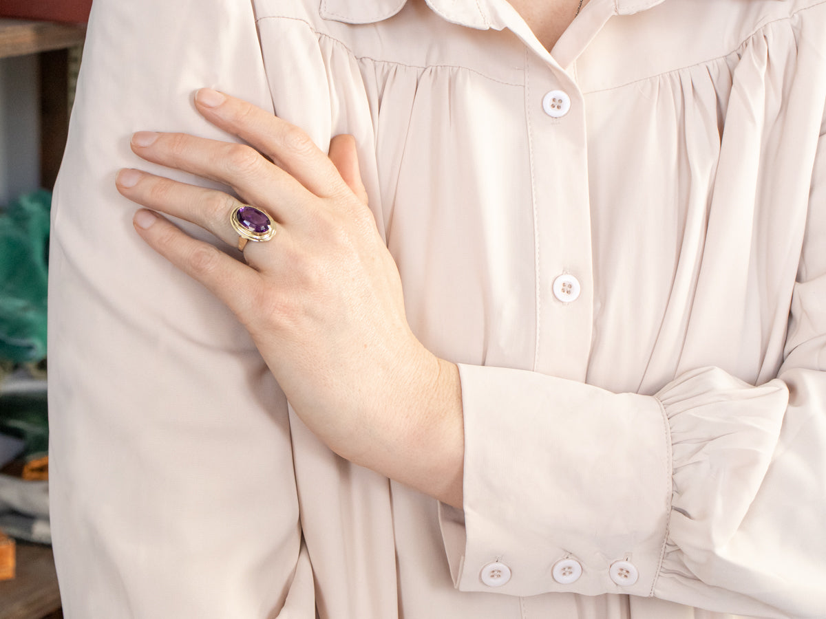 Vintage Amethyst Solitaire Ring
