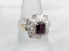 Stunning Pyrope Garnet and Diamond Halo Ring