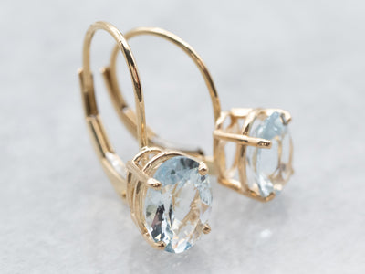 Aquamarine Gold Drop Earrings