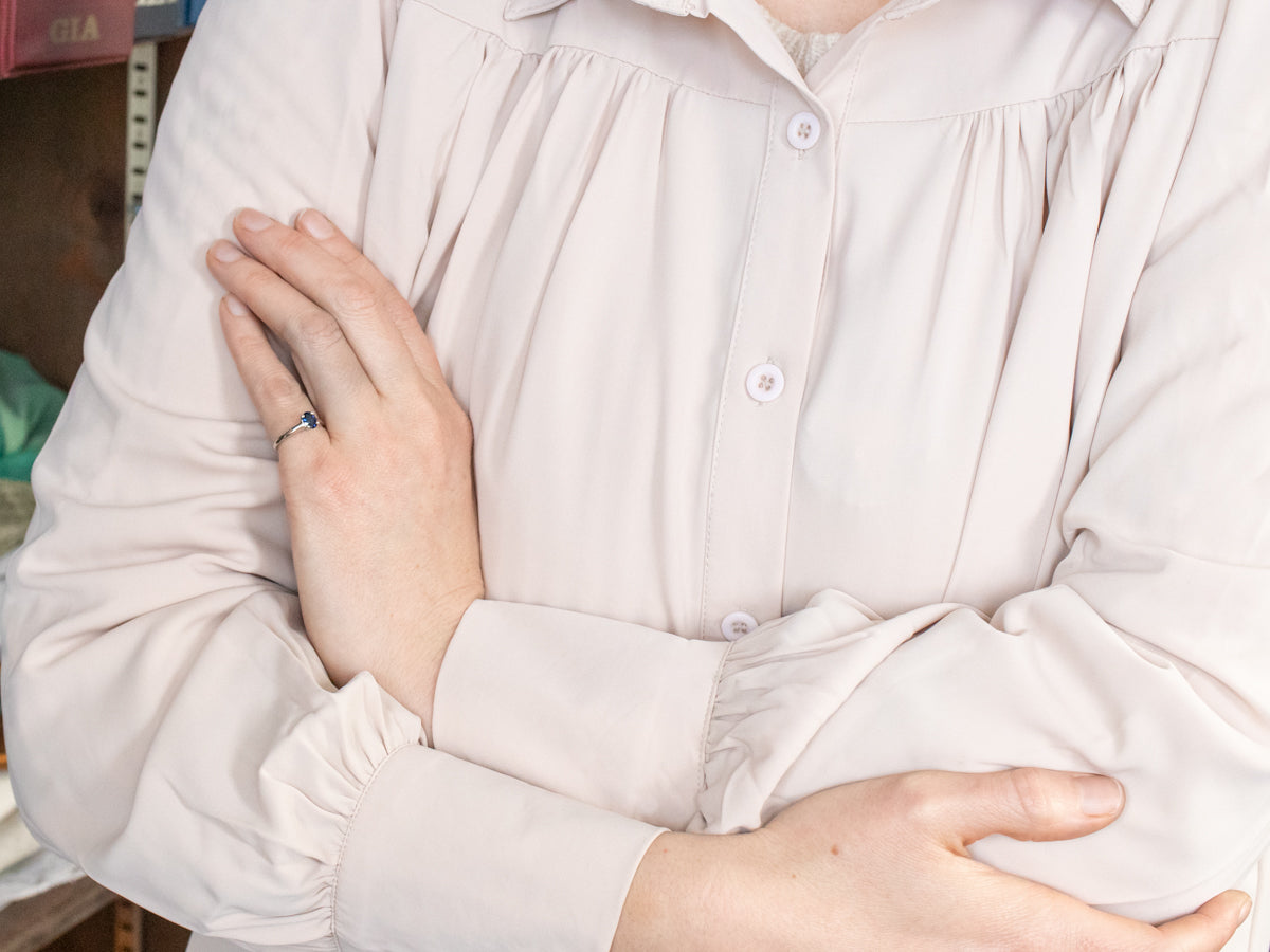 Platinum Sapphire Solitaire Engagement Ring