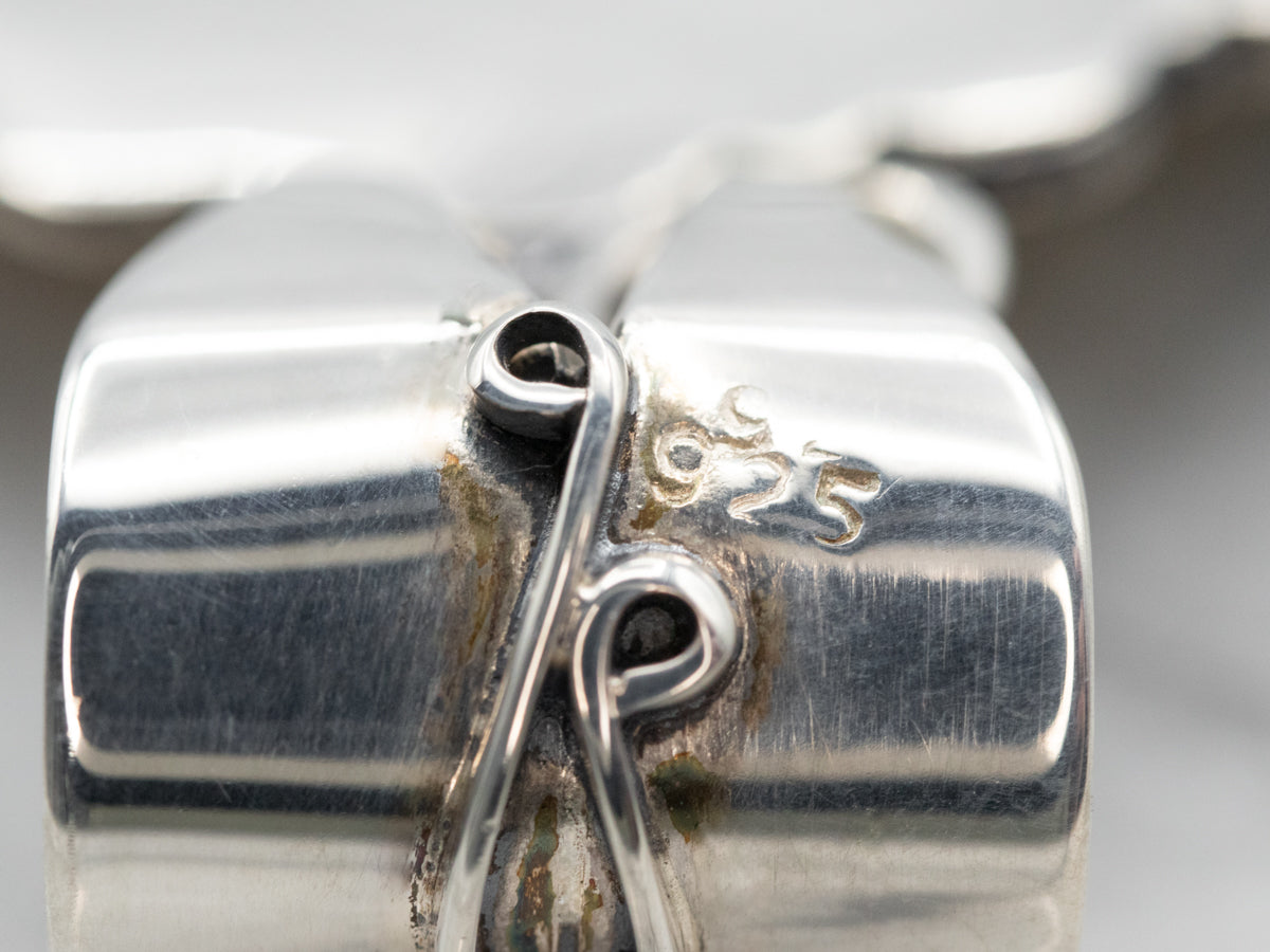 Colgante de ágata penacho extragrande de plata de ley