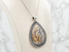 Sterling Silver Oversized Plume Agate Pendant