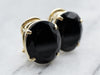 Oval Black Onyx Stud Earrings
