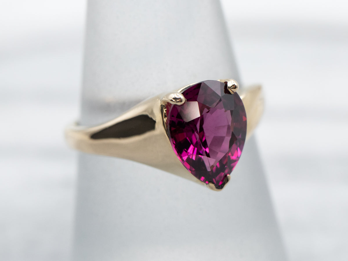 Anillo Solitario Granate Rodolita