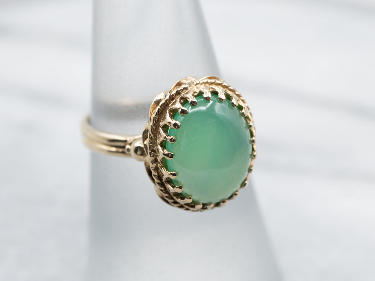 Vintage Green Chalcedony Ring