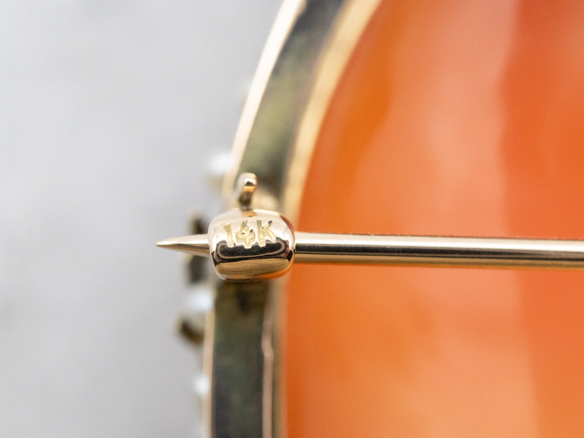 Beautiful Conch Shell Cameo Pin or Pendant