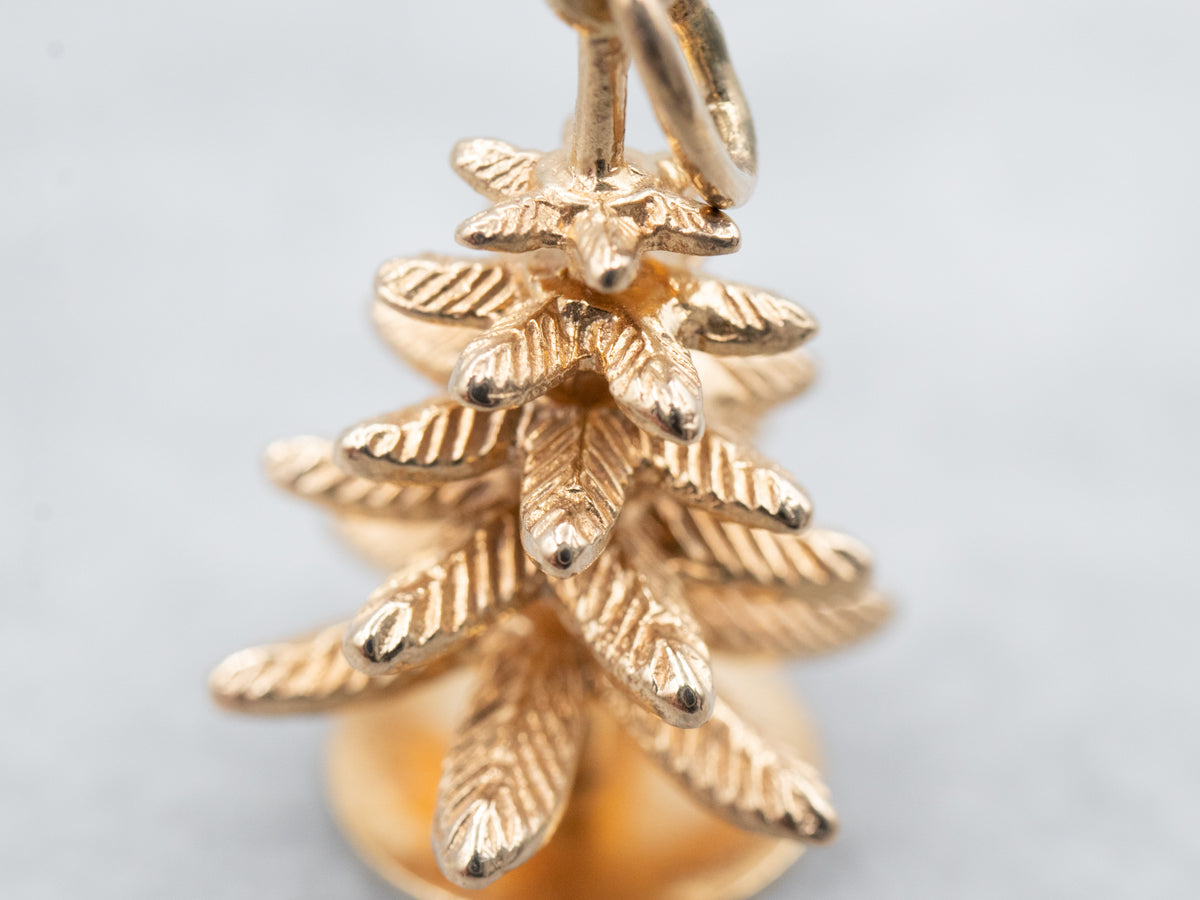 Vintage Gold Evergreen Charm