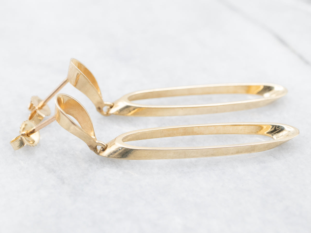 Elongated Oval Drop Earrings