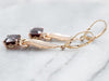 Vintage Rose Gold Pyrope Garnet Drop Earrings