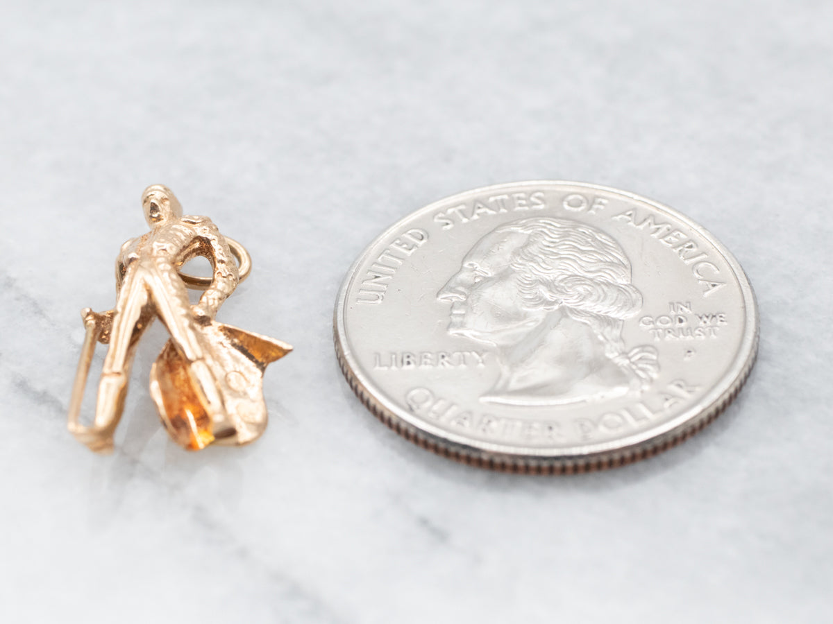 Vintage Gold Matador Charm Pendant