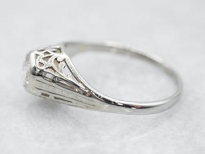 Art Deco Diamond Solitaire Engagement Ring