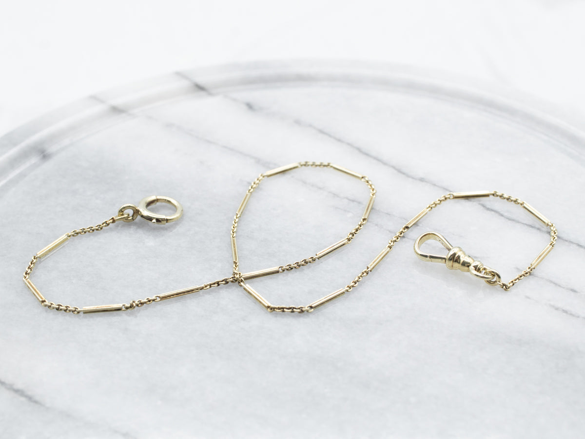 Green Gold Vintage Pocket Watch Chain