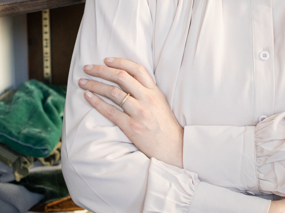 Gold Bar Set Diamond Band