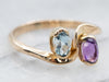 Amethyst and Aquamarine Bypass Ring