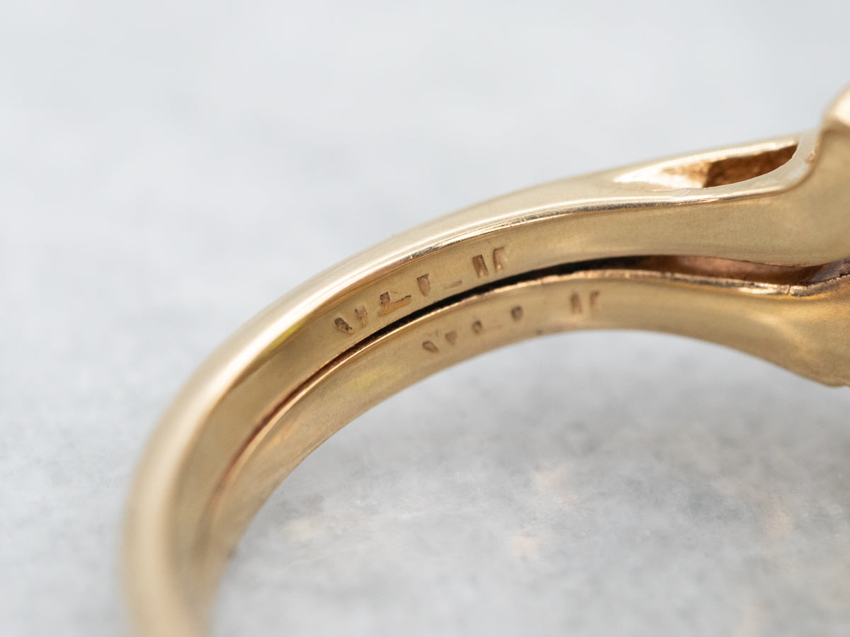 Rare Retro Era Two Piece Peridot Ring for Cocktail or as Wedding Set