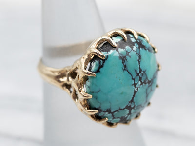 Yellow Gold Turquoise Cocktail Ring