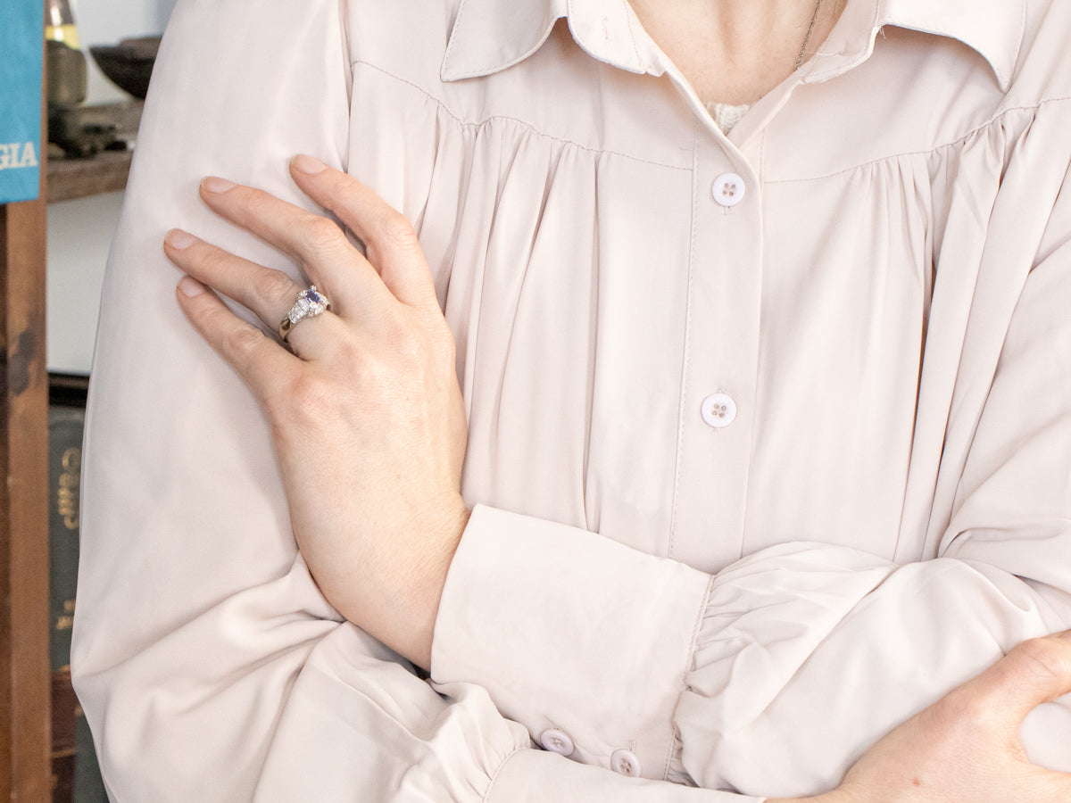 Modern Tanzanite Halo Cocktail Ring