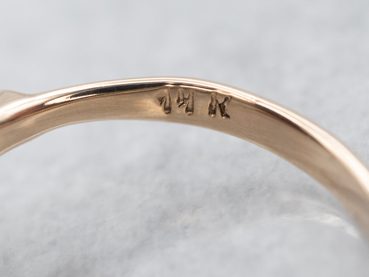 Anillo solitario vintage de granate y oro