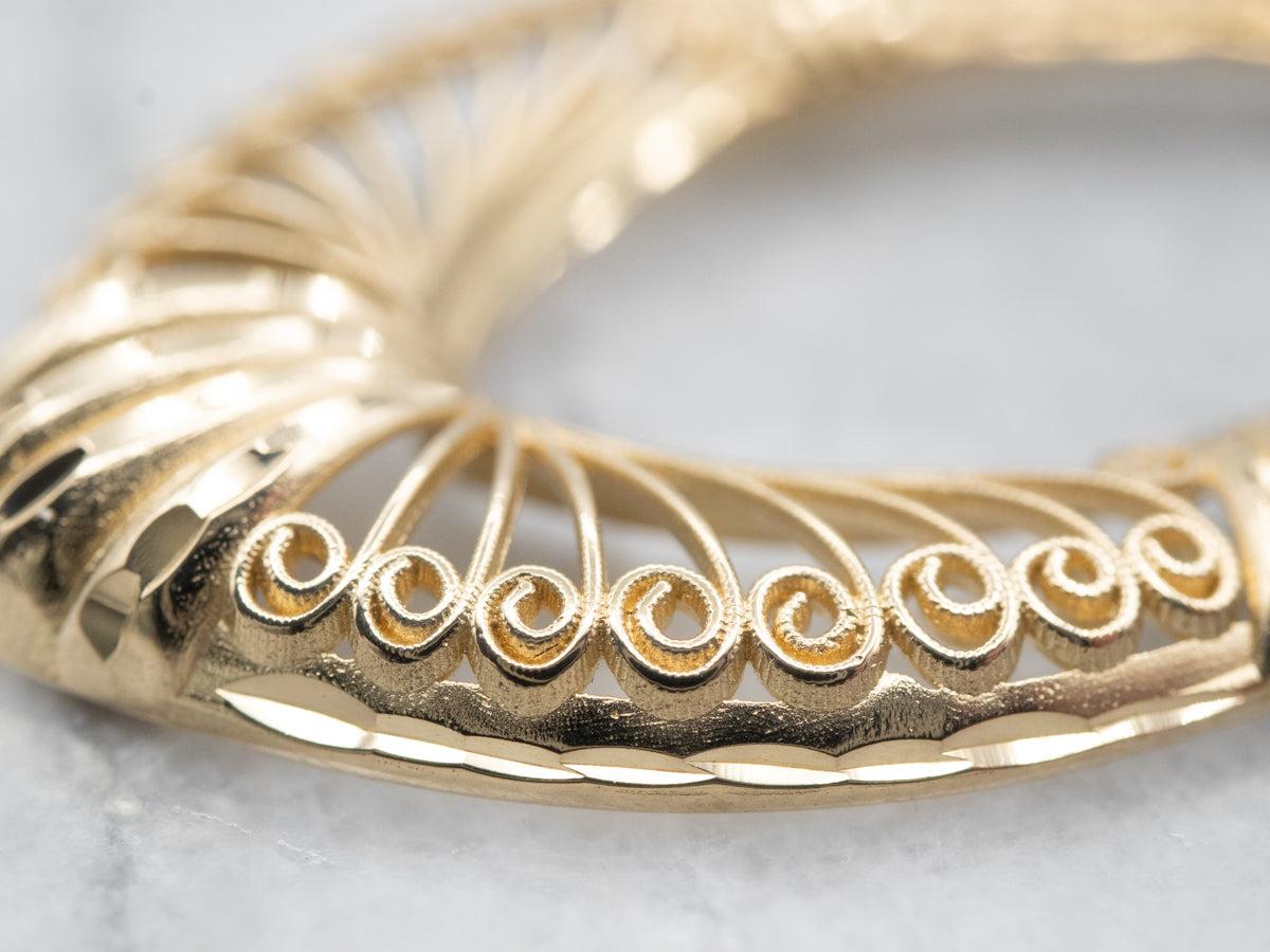 Pendientes colgantes de filigrana de oro bohemio