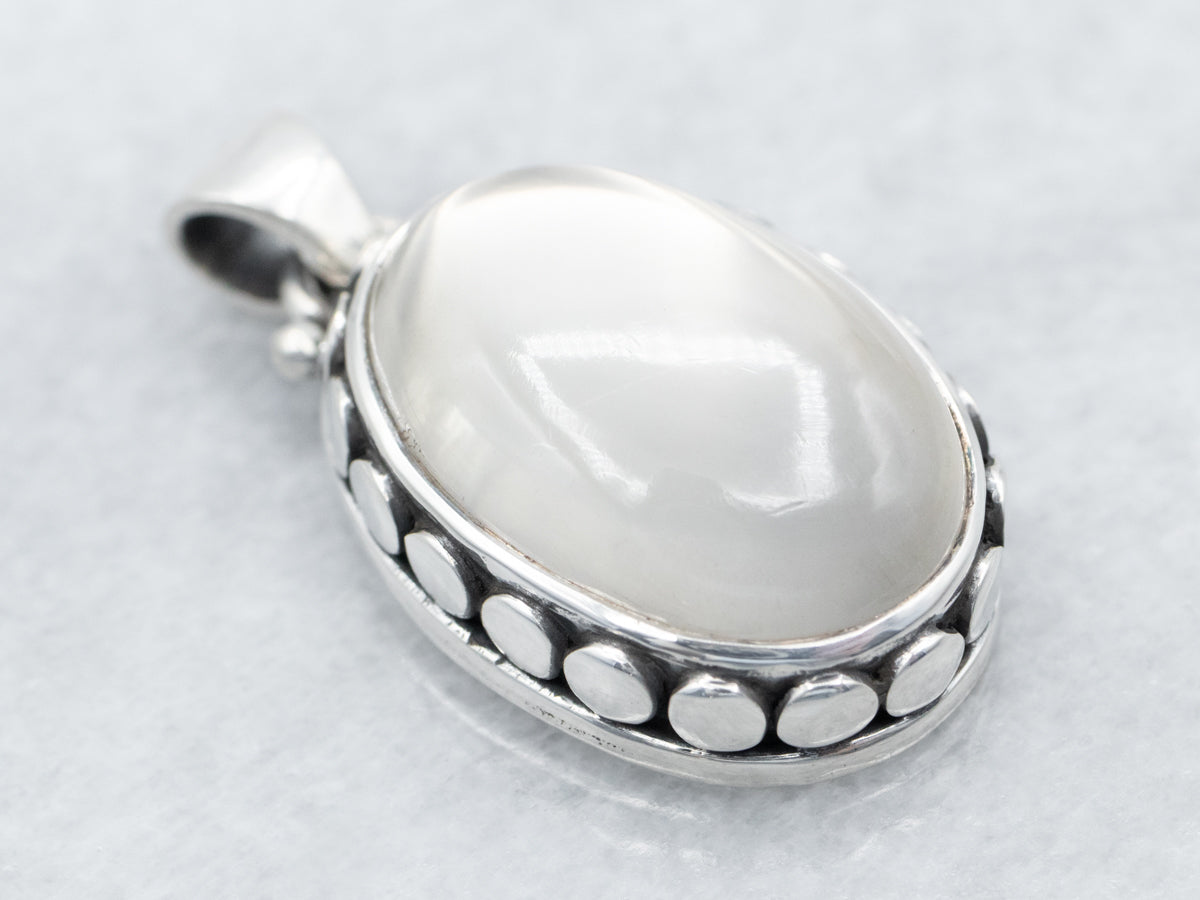 Sterling Silver Boho Moonstone Pendant