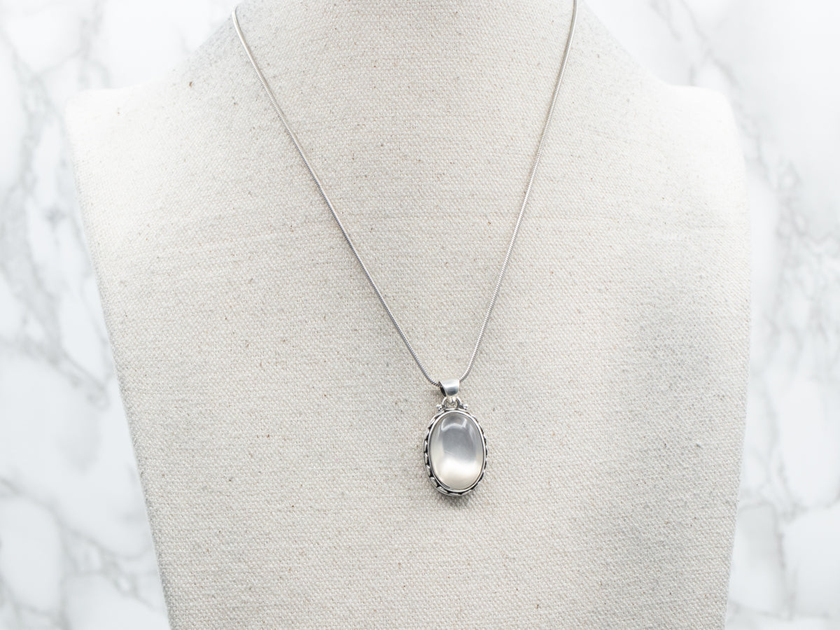 Sterling Silver Boho Moonstone Pendant