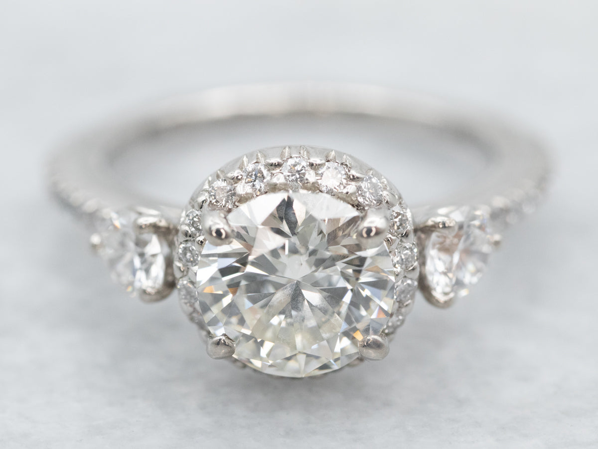 Platinum Diamond Halo Engagement Ring
