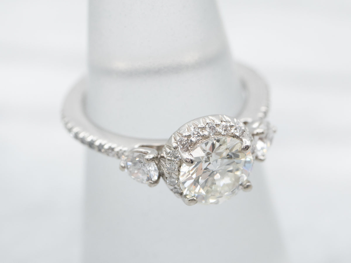 Platinum Diamond Halo Engagement Ring