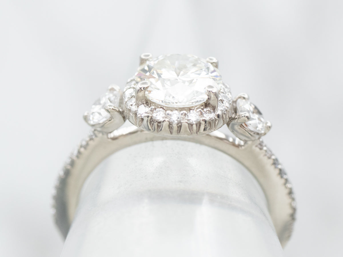 Platinum Diamond Halo Engagement Ring