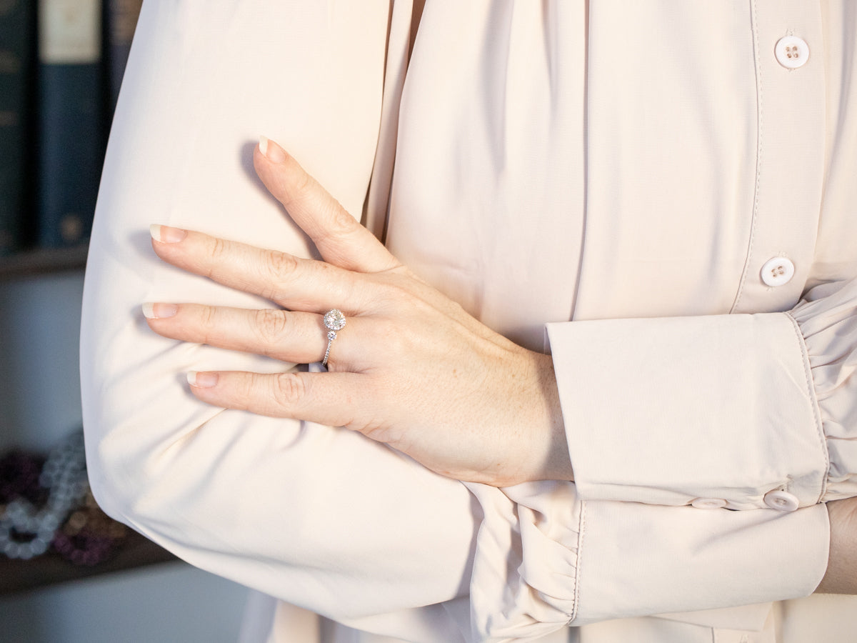 Platinum Diamond Halo Engagement Ring