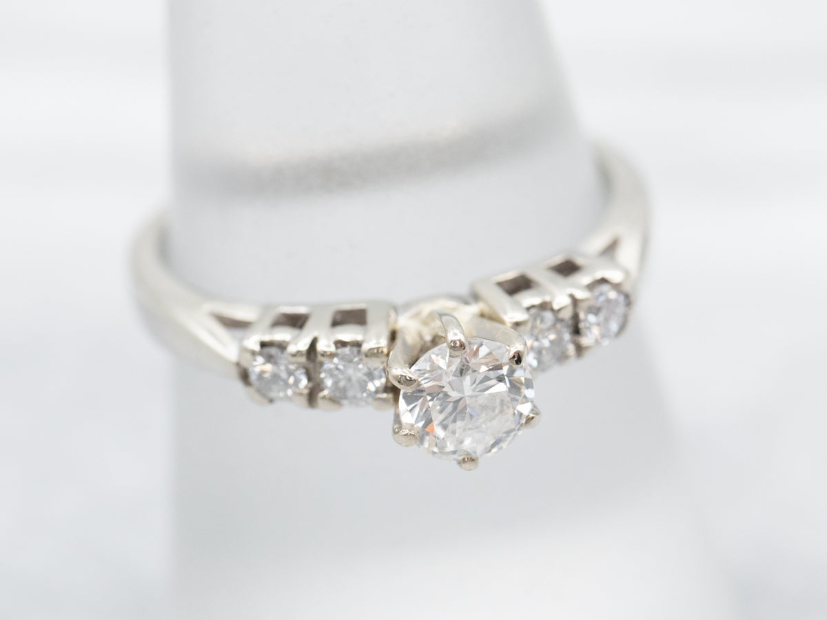 White Gold Vintage Diamond Engagement Ring