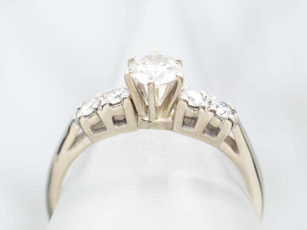 White Gold Vintage Diamond Engagement Ring