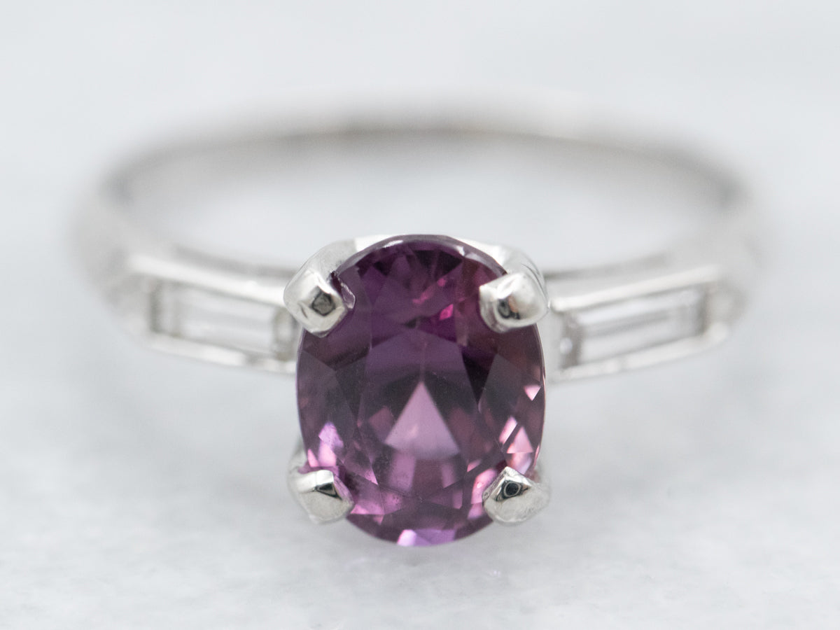 *RESERVED* Retro Era Pink Sapphire and Diamond Ring