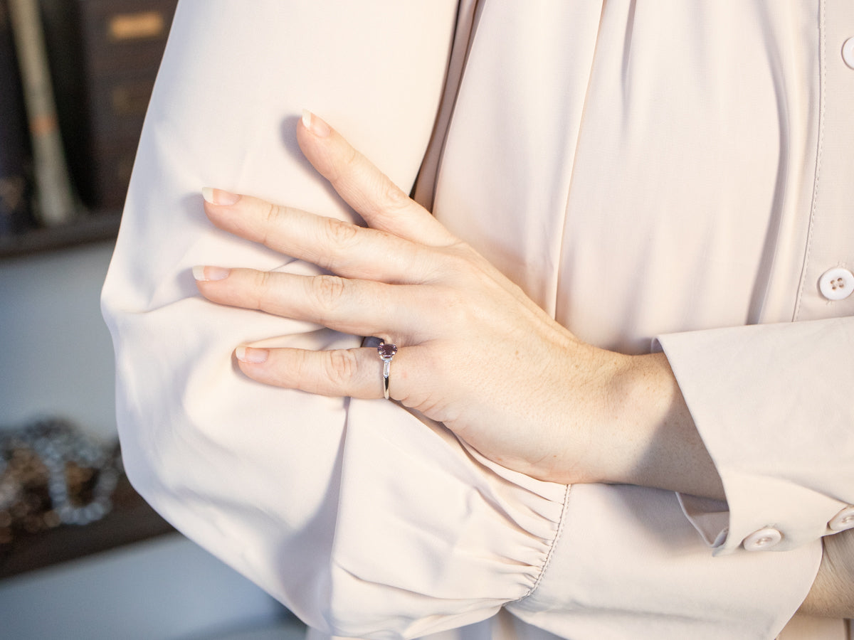Retro Era Pink Sapphire and Diamond Ring