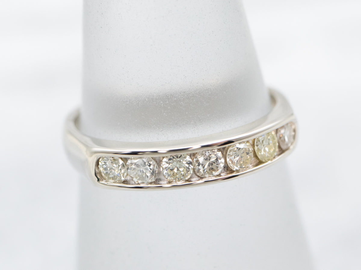 White Gold Channel Set Diamond Band